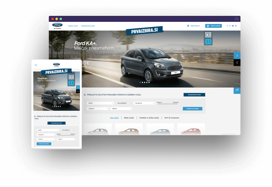 Ford Prva Izbira: Online Platform for Vehicle Search
