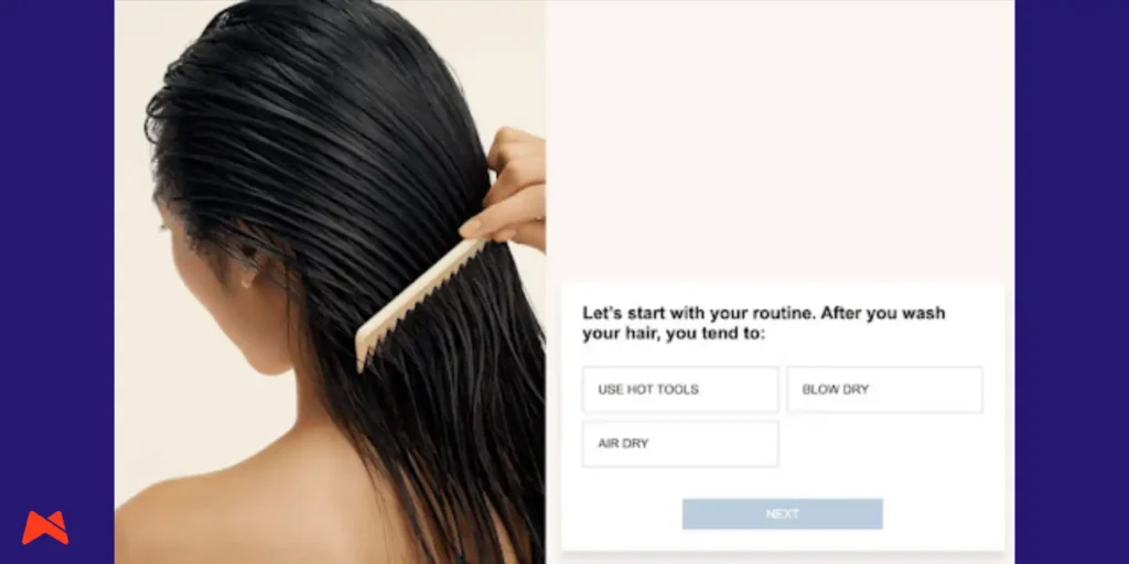 Example of data collection in a pop-up signup form