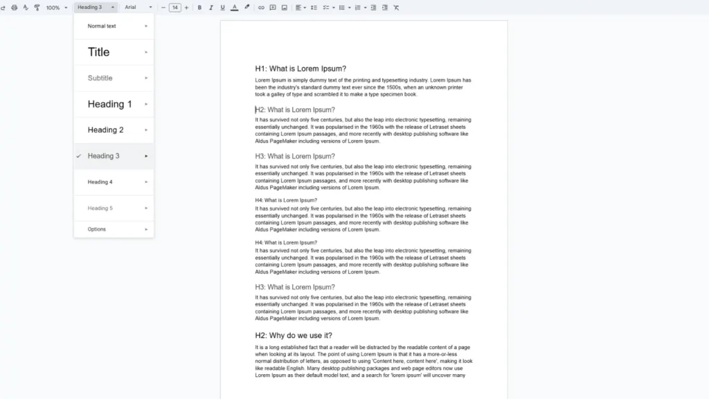 Clear page structure for stronger SEO and better usability