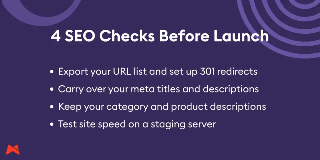 Checklist: 4 steps that prevent SEO traffic loss during an ecommerce website redesign